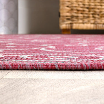 Charleston Vintage Filigree Textured Weave Indoor/outdoor Square Rug